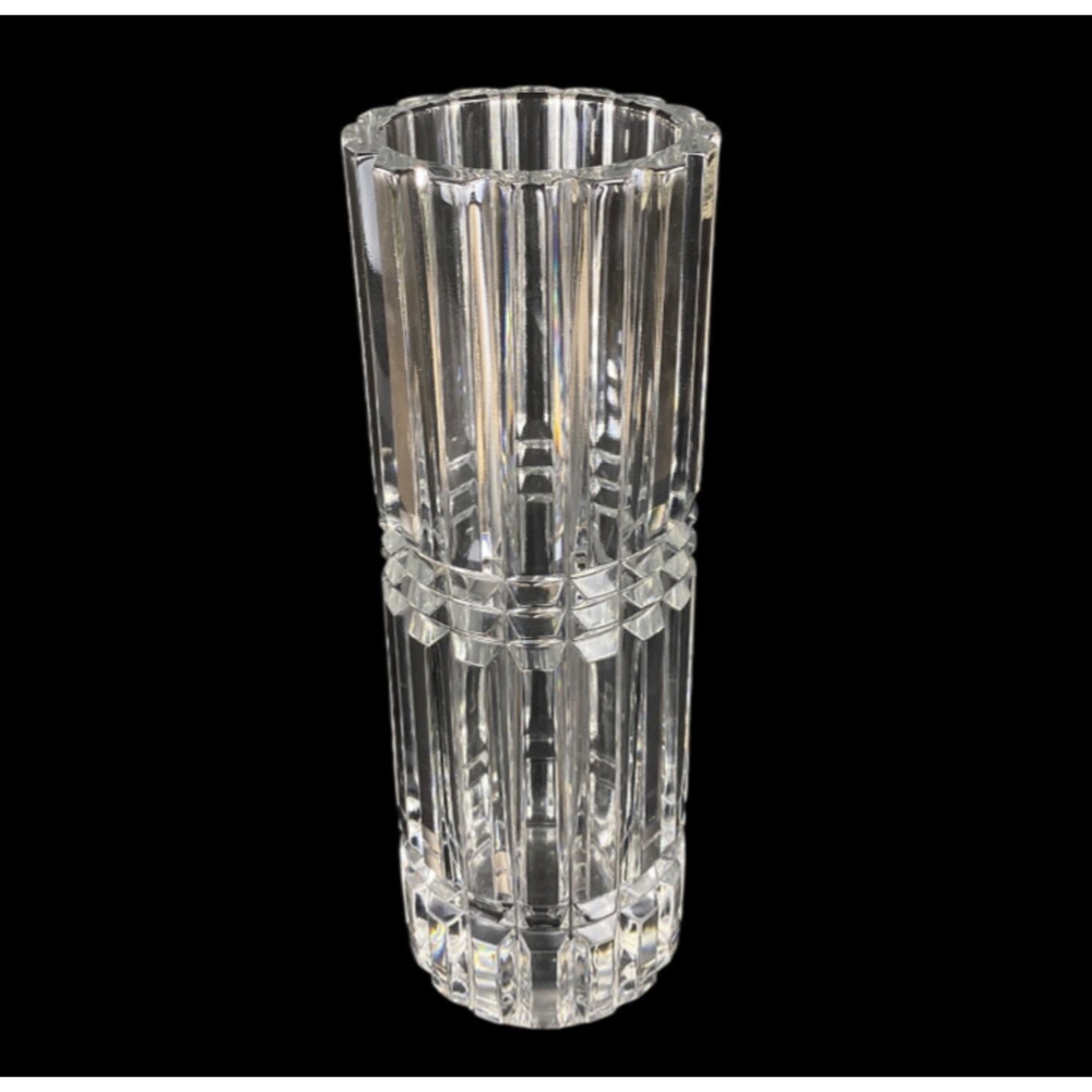 Crystal Vase Cristal D'Arques Durand Montparnasse Art Deco Heavy Leaded 12” Tall